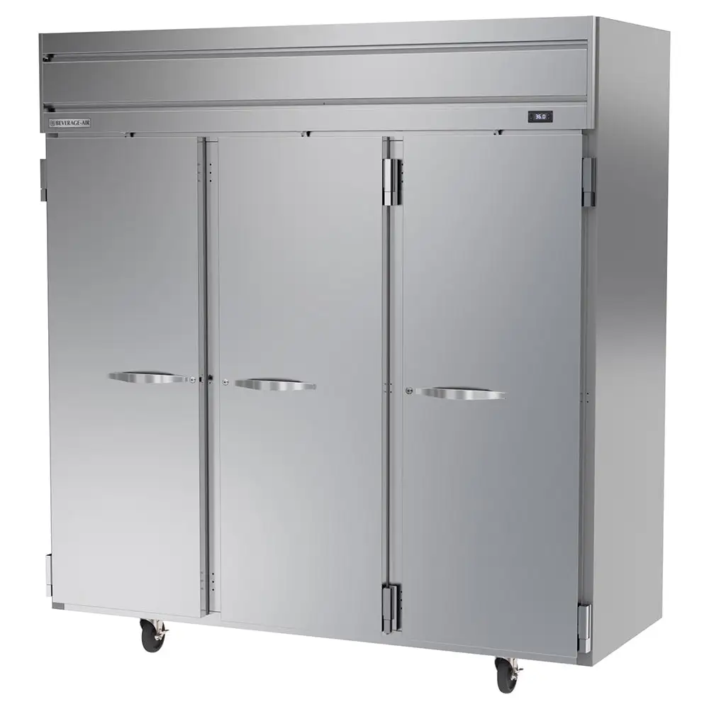 Beverage-Air HRS3HC-1S 78" Three Section Reach In Refrigerator, (3) Left/right Hinge Solid Doors, 115v