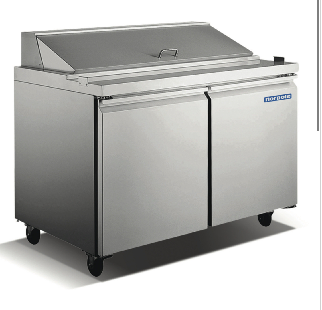 2 Door 60″ Stainless Steel Sandwich/Salad Prep Table