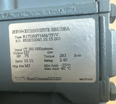 New | in-Stock SEW-EURODRIVE R17DRS71M4/TF/V Motors (misc) Indiana US | J&J Industrial Supply #1293444