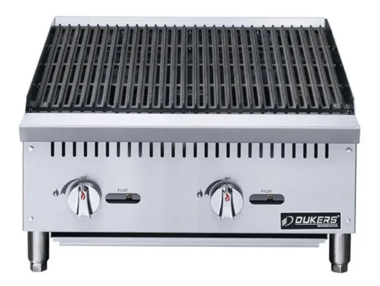 New | in-Stock Dukers New Dukers DCRB24 24 in. W Countertop Charbroiler Broilers Illinois US | Falcon Restaurant Supply #1375135