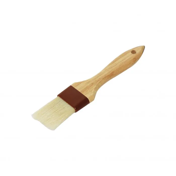 Thunder Group WDPB002 1 1/2" Flat Pastry Brush - Boar Bristles, Brown Plastic Ferrule, Wood Handle - 12, (each)