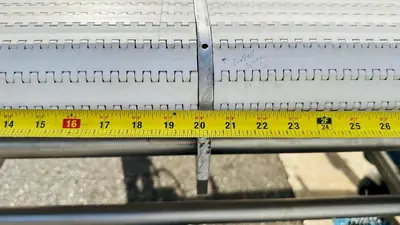 USED BURFORD SO72846 S.S. ACCUMULATION TABLE W/ 2-MOTORS