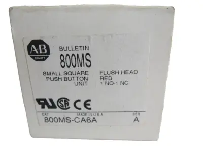 ALLEN BRADLEY 800MS-CA6A PUSH BUTTON SWITCH 800MS-CA6A NEW , SURPLUS