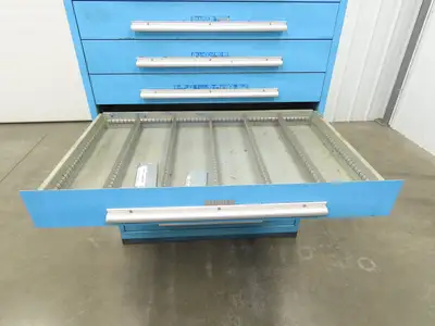 Nu-Era Modular Tool Storage Cabinet 9 Drawer 45x28x61" Stanley Vidmar Blue
