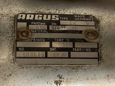 Used ARGUS BK9 PN800 DN8 CS/CR-CR-T Pump & Valve Parts | Surplus Asset Holdings #1219297