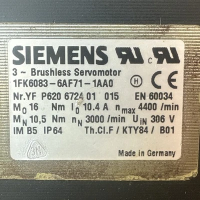USED Siemens 1FK6083-6AF71-1AA0