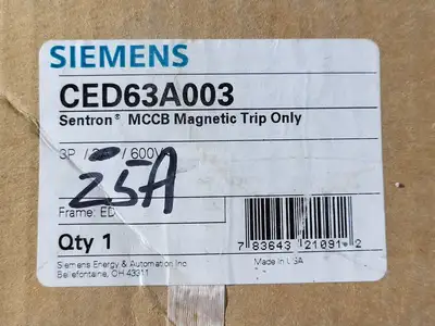 New | in-Stock SIEMENS CED63A025 Switchgears British Columbia CA | Lenmark #239331