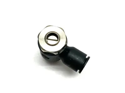 USED PARKER PRESTOLOK BANJO FLOW CONTROL ELBOW FITTING METER OUT 3/8" NPT