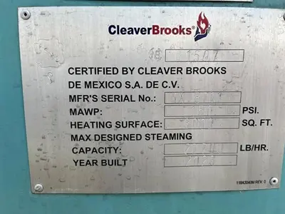 Cleaver Brooks model CB 700-600 boiler (NEW never used)