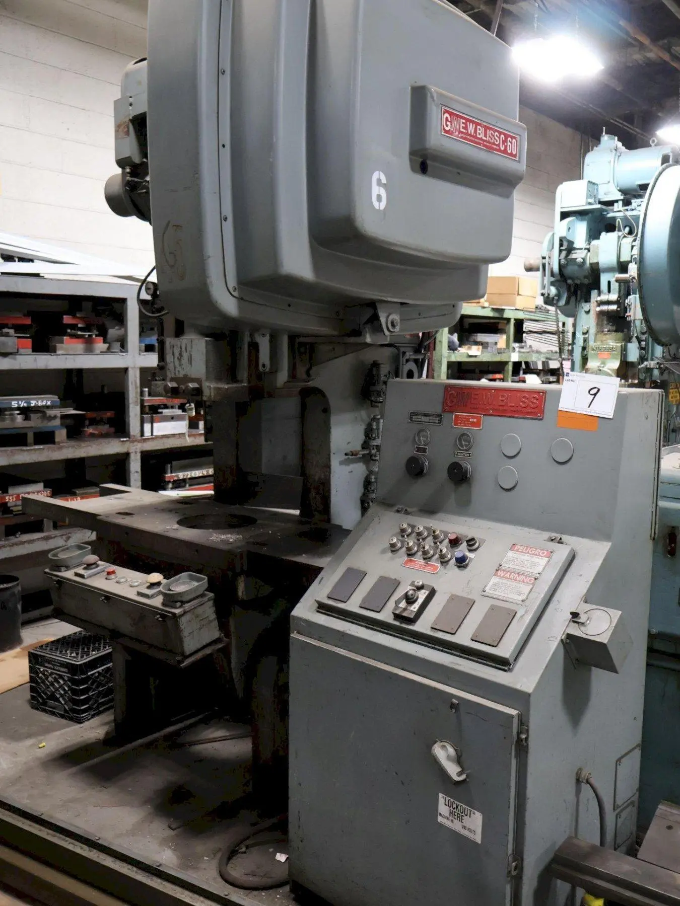 60 TON BLISS MODEL #C-60 OBI STAMPING PUNCH PRESS 8" STROKE: STOCK #23462