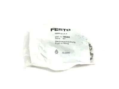 New | in-Stock Festo Straight Male Push-in Tube Fitting 186265 PKG OF 7 Parts (Hydraulics and Pneumatics) Michigan US | Maverick Industrial Sales #1420744