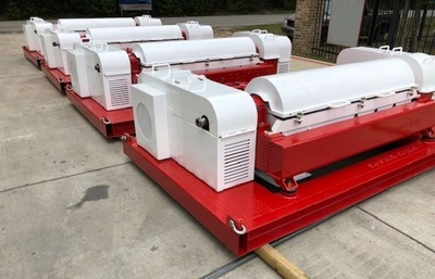 (4) Swaco 518 HV oilfield decanter centrifuge skids, Duplex SS.