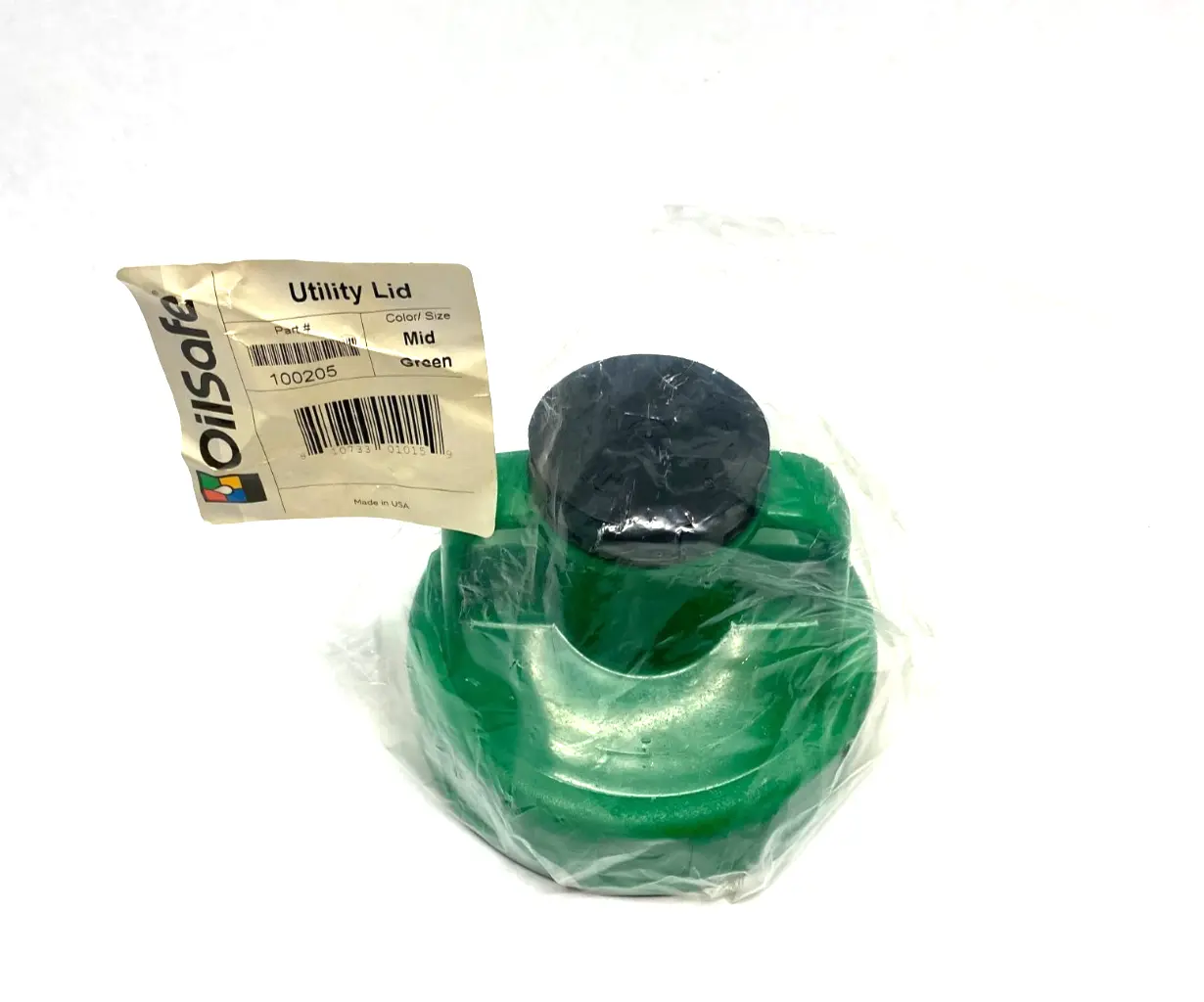 NEW OILSAFE MULTI-PURPOSE UTILITY LID, MID GREEN, 48MM OPENING
