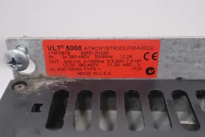 DANFOSS VLT TYPE 5008 176F0876 VFD DRIVE 7.5 HP STOCK 803A