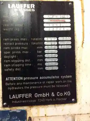 1993 LAUFFER RPN 320 PRESSES, STRAIGHT SIDE, DOUBLE CRANK | GCH Machinery (3)