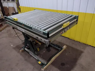 3000 LB X 72" X 48" SOUTHWORTH MODEL #LS4-36 HYDRAULIC SCISSOR LIFT TABLE WITH ROTATING,110V SINGLE PHASE: STOCK #20938