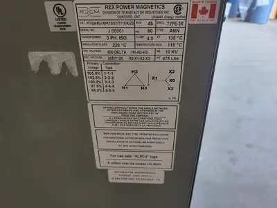 Used REX POWER MAGNETICS BA45J-M/K13/S1/T115/X/Z3 Transformers British Columbia CA | Lenmark #1426639