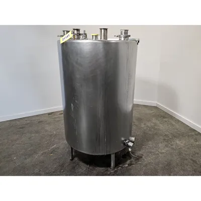 Used 190 Gallon Capacity Stainless Steel Vertical Liquid Tank