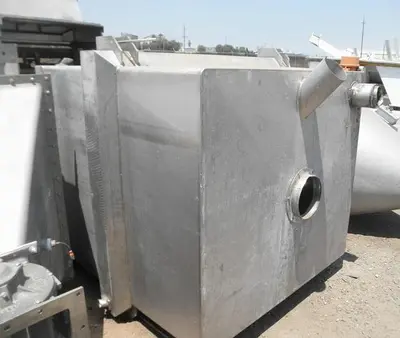 Hopper, 200 CF, S/st, 5' x 5' x 10', Cone Btm, #S741233