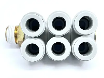 KQ2ZT10-04S | SMC  Push-In Fitting Male Triple Branch Universal - New Other