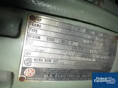 USED 1990 Myers 7.5 HP Myers Dual Shaft Vacuum Mixer, Model OOV550A-5-7.5, S/S