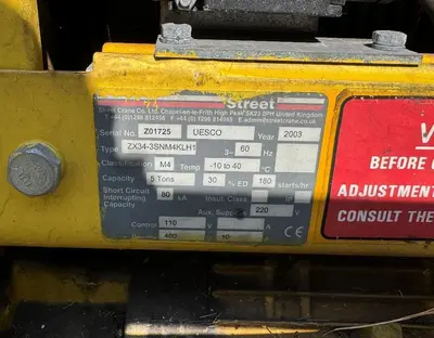 5 TON UESCO UNDERHUNG OVERHEAD CRANE: YOBRO #24610