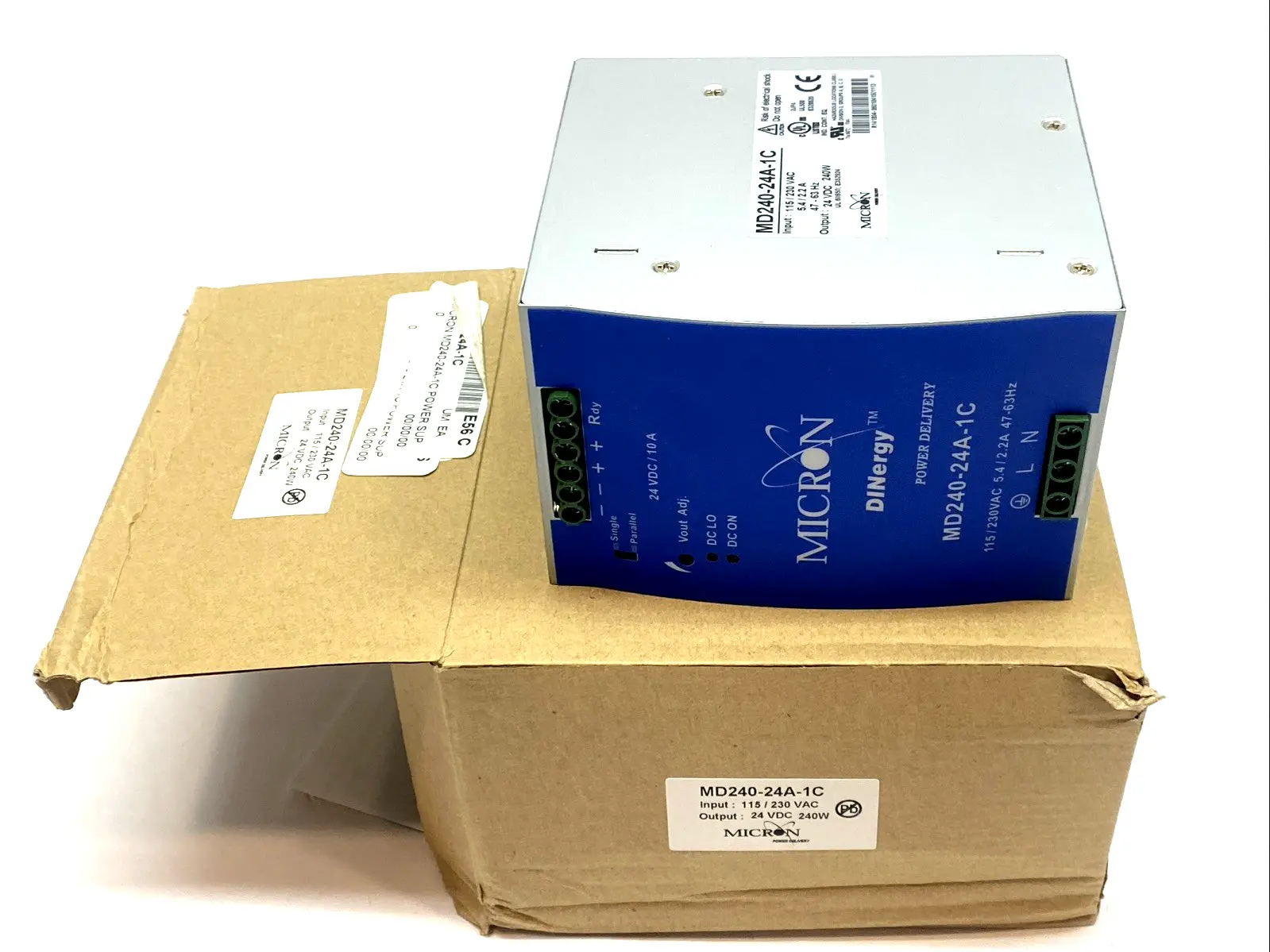 NEW MICRON DIN-RAIL POWER SUPPLY 24 V DC 240 W SINGLE PHASE