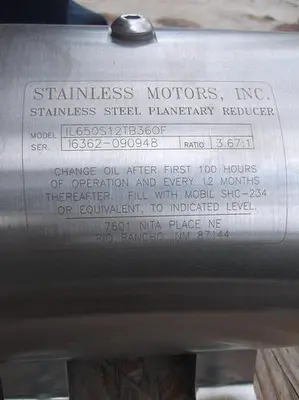 Motor, 3 HP, Stainless Motor Inc, Inline, Unused #S740153