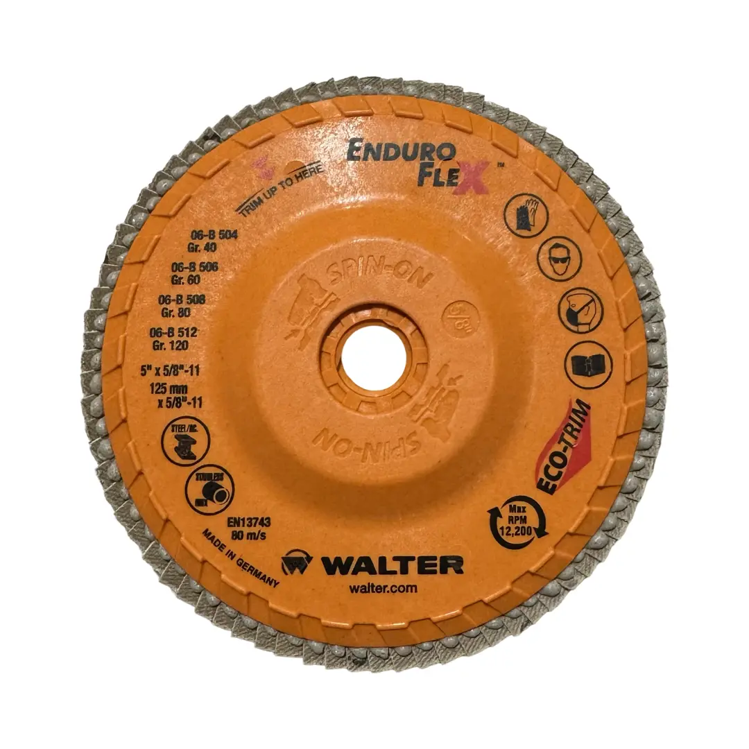 Walter Enduro-Flex 5" x 5/8-11 Flap Disc 120 Grit Zirconia Alumina