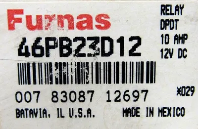 NEW LOT OF 5 FURNAS 46PB23D12 RELAY 10A 12VDC