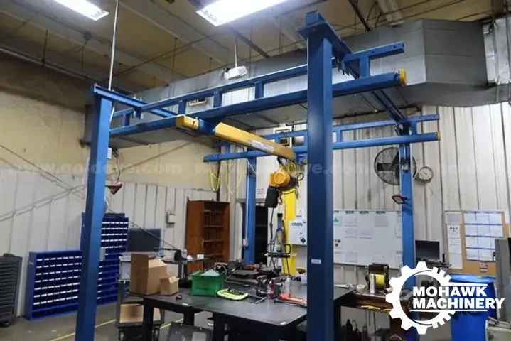 2000 LB (1 TON) GORBEL FREE-STANDING WORKSTATION 4-POST BRIDGE CRANE w/(1) TON HARRINGTON HOIST - 8’ X 6’ X 8’ WORK AREA