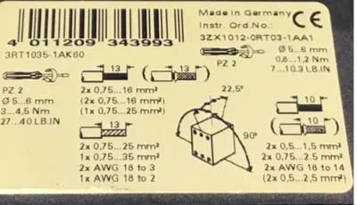 Used SIEMENS 3RT1035-1AK60 PLC Contactors | Ideal Machinery #620669