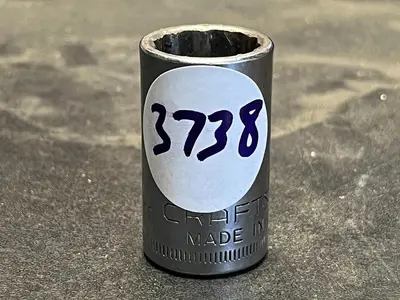 Craftsman Vintage 15MM 12 Point 1/2" Drive Shallow Socket V Series USA 44236
