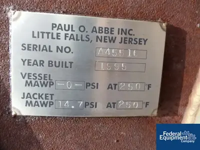 USED Paul O. Abbe 5' X 4' PAUL ABBE PEBBLE MILL, JKT.