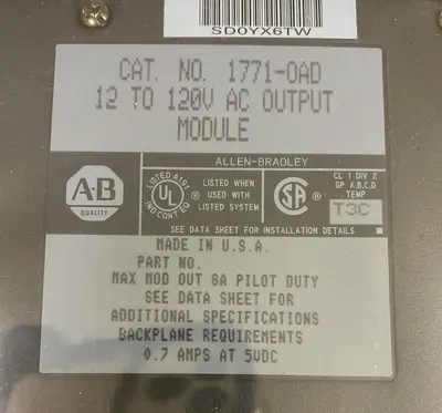 Used ALLEN-BRADLEY 1771-OAD PLC Input & Output Ohio US | Surplus Asset Holdings #1233581