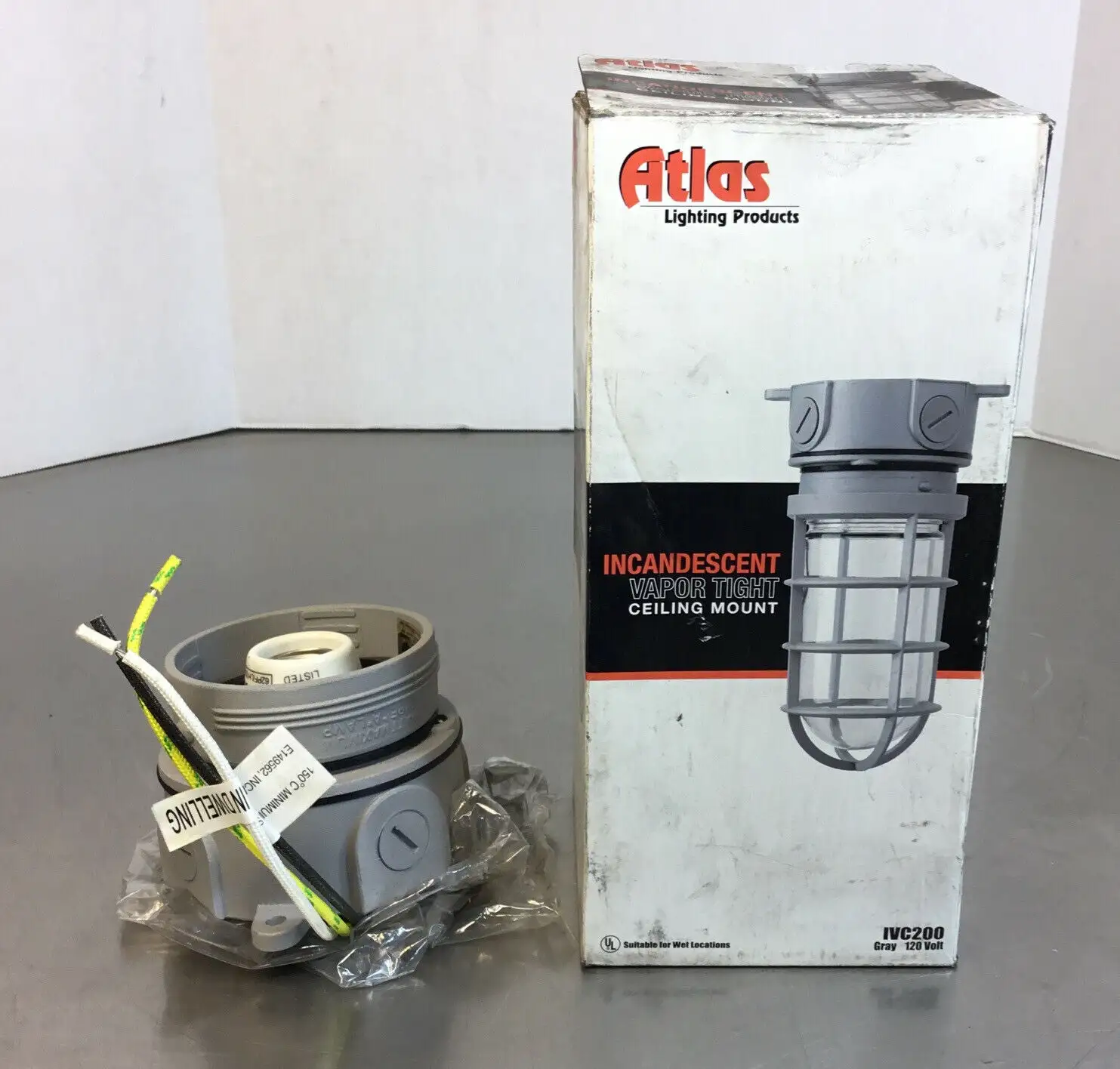 Atlas IVC200 Ceiling Mount Incandescent Light 120VAC “Base Only”. Loc.4A