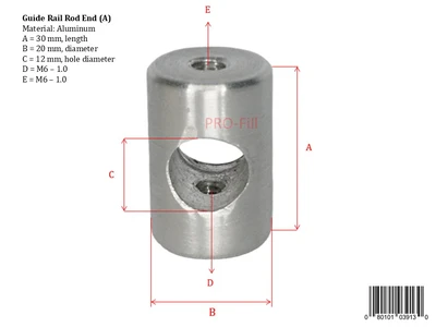 New | in-Stock PRO-FILL INC GUIDE RAIL ROD END D (M8 1.25) Conveyor Parts | ProFill Inc #948301