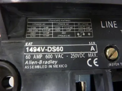 USED ALLEN BRADLEY 1494V-DS60 SER A