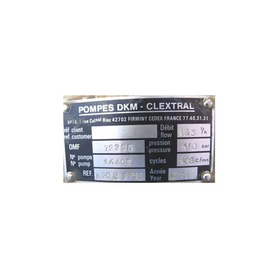 USED POMPES DKM - CLEXTRAL METERING PUMP