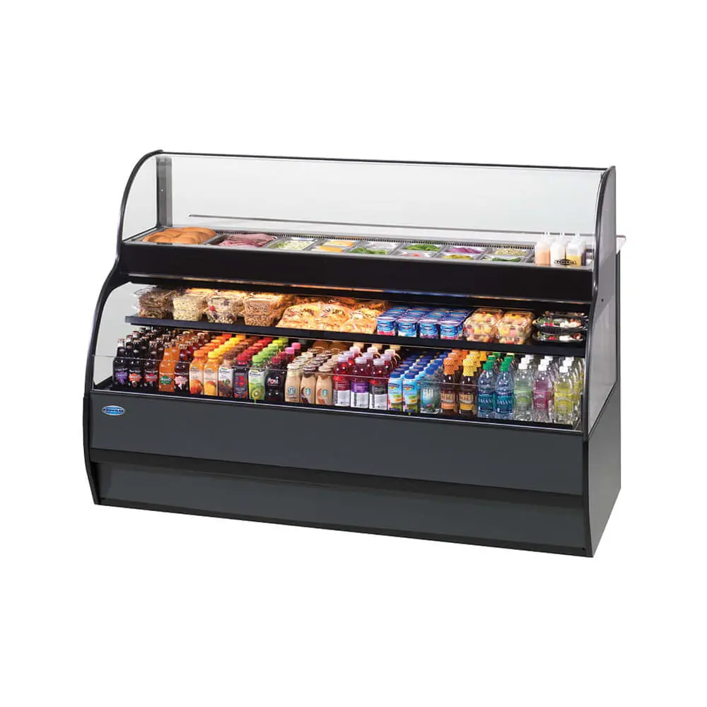 Federal SSRSP-5052 50" Horizontal Open Air Cooler & Prep Table W/ (3) Levels, 230v/1ph