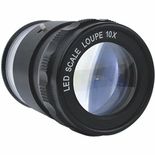 ProCheck 10X Optical Loupe LED Lighted Scale Magnifier With 9 Reticles