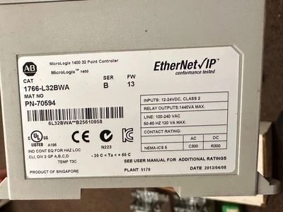 ALLEN BRADLEY MICROLOGIX 1400 PLC - CAT: 176