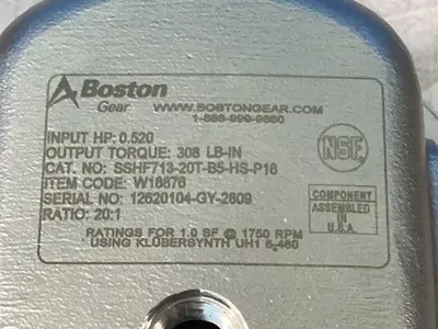 USED BOSTON GEAR SSHF71320TB5HSP16