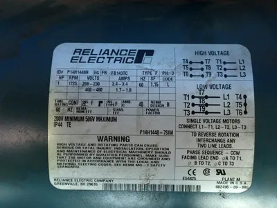 Used RELIANCE ELECTRIC P14H1448H Motors (misc) Ohio US | HGR 24 #1083856