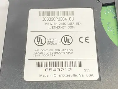 USED GE FANUC ETHERNET COMMUNICATION CPU UNIT 240K USER MEMORY