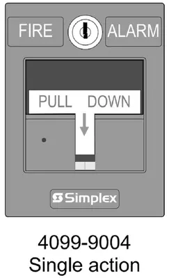 Tyco Simplex Grinnell 4099-9004 Addressable Manual Pull Station, Single Action [New]