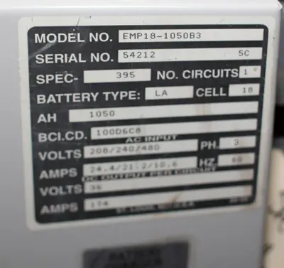 USED VARTA EMP18-1050B3.