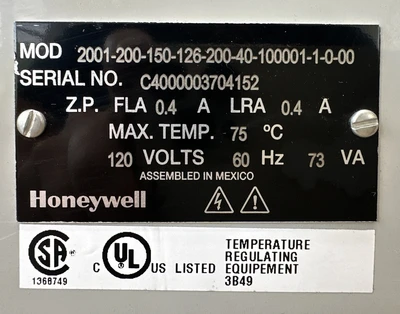 NEW HONEYWELL 2001-200-150-126-200-40-100001-1-0-00