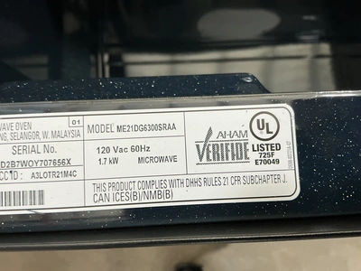 Used SAMSUNG ME21DG6300SRAA Restaurant Small Appliances Michigan US | Miedema Asset Management Group #1578061