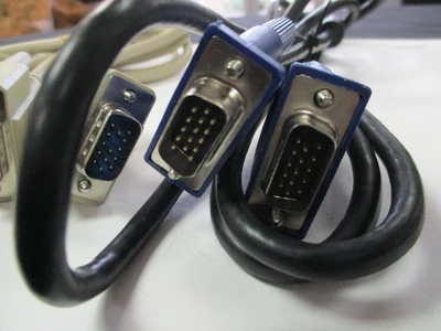 Used 25-pin male to 25-pin Male Monitor Cable Cord for PC/TV Monitors (QTY 2)